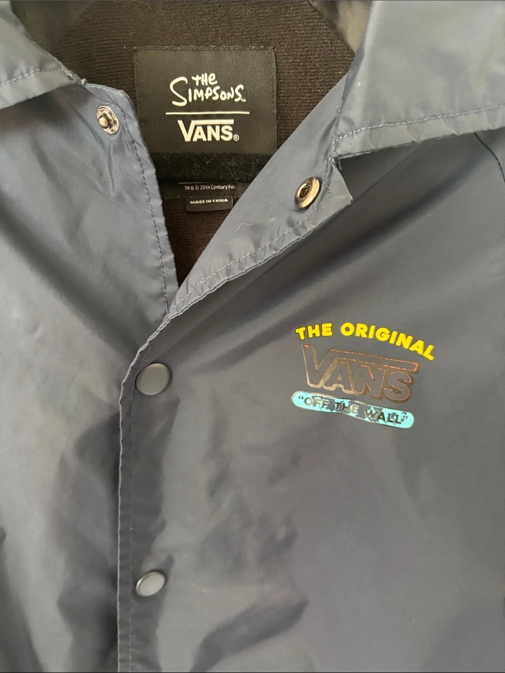 Vans Navy Windbreaker Jacket with Sleeve Graphics